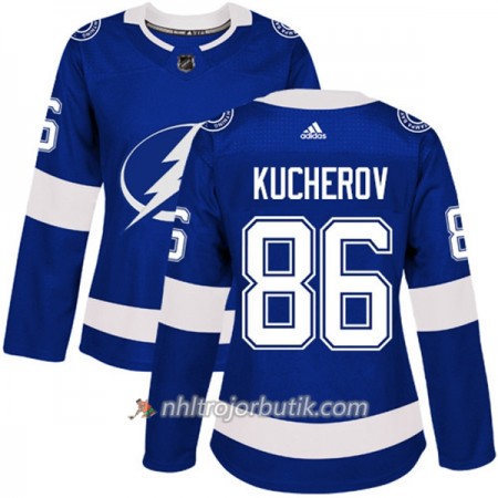 Dame Ishockey Tampa Bay Lightning Tröja Nikita Kucherov 86 Adidas 2017-2018 Blå Authentic